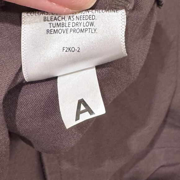 Eileen Fisher Brown Comfortable Organic Cotton Pull Up Slim Ankle Pant Large - Picture 7 of 7